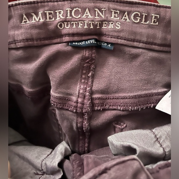 American Eagle Super Hi-Rise Jeggings Distressed Purple Women’s 6 X-Long Stretch - Picture 5 of 11